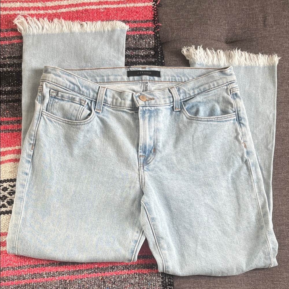 J Brand mid rise cropped frayed hem Selena jeans size 27